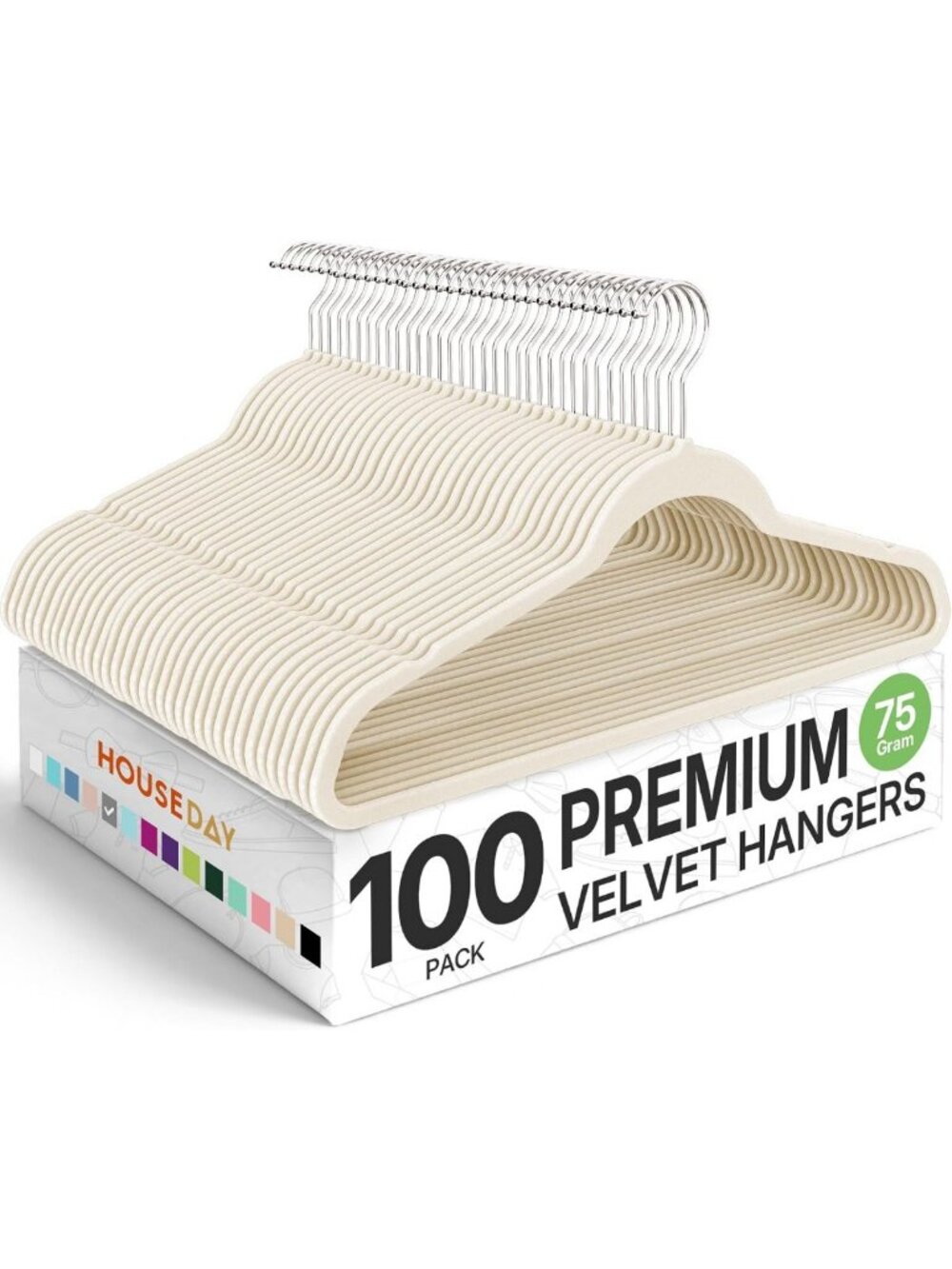 100 Pack Premium Velvet Non-Slip Hangers - Durable Space-Saving Closet Organizer
